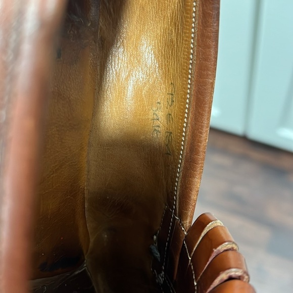 Paul Stuart brown leather fringed loafers main image 9